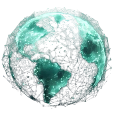 Zielona planeta Ziemia pokryta siecią internet