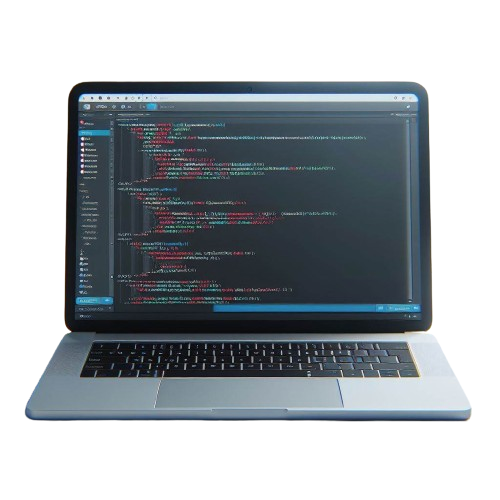 Laptop, a na ekranie kod do tworzenia strony internetowej